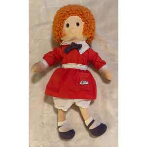 Vintage 1982 Knickerbocker Little Orphan Annie Ragdoll Doll yarn hair